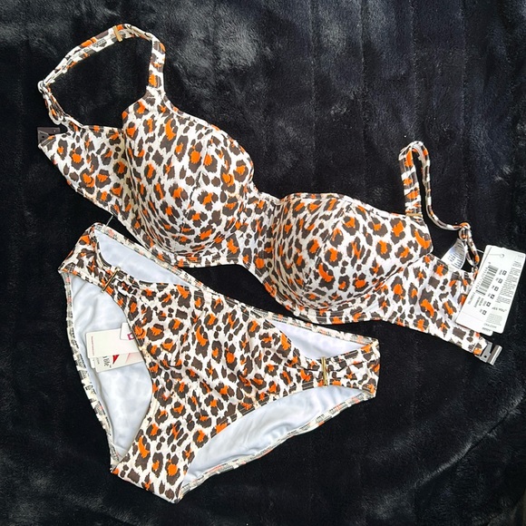 Freya Other - BNWT Freya swim bikini animal print size 32GG UK bottoms size large